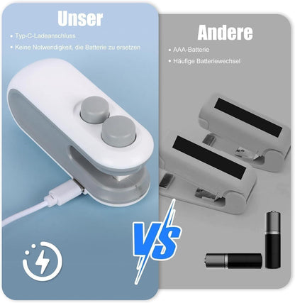 Portable Mini Sealing Machine 2-in-1 – USB Rechargeable Magnetic Bag Sealer with Cutter